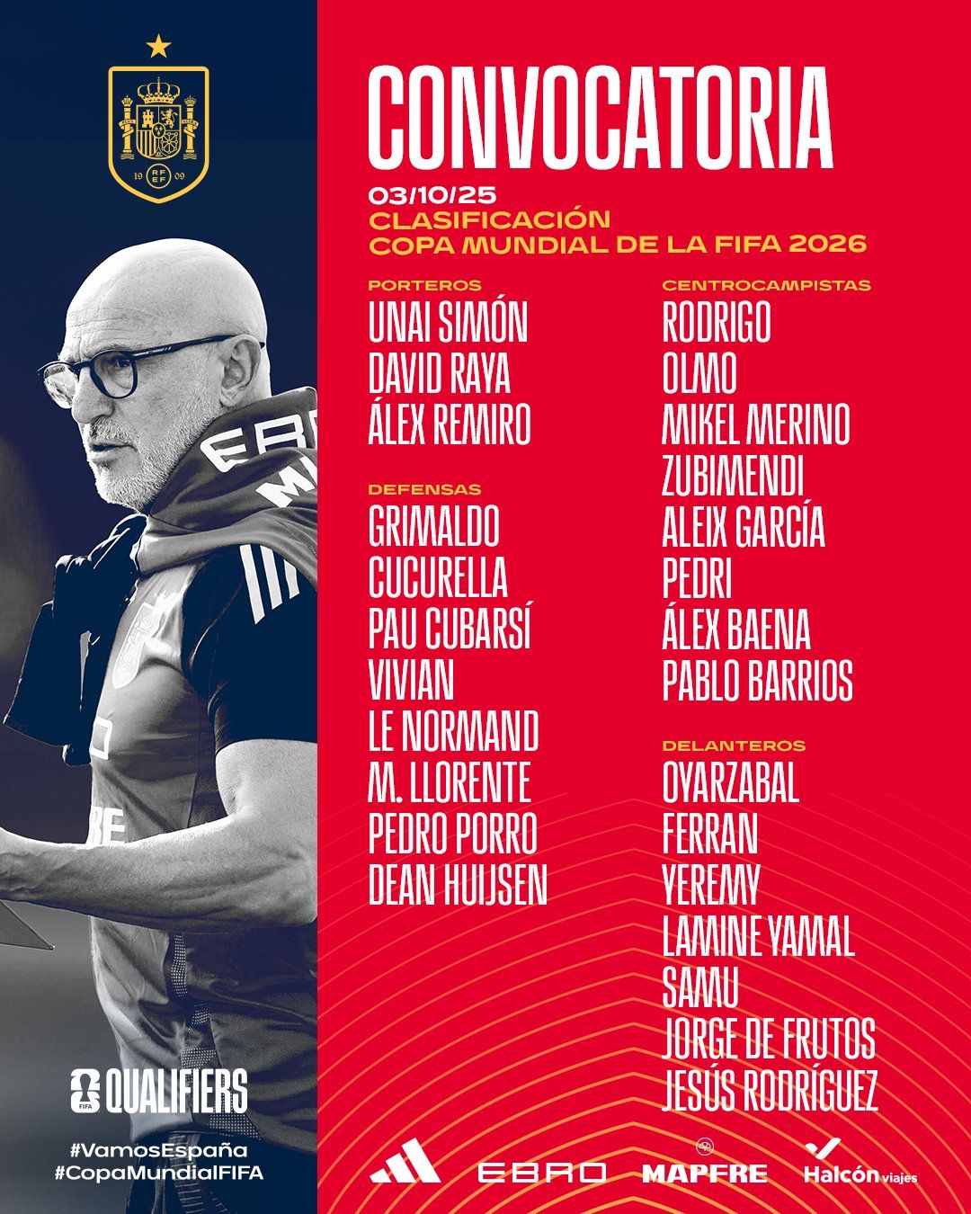 Convocatoria de España para los partidos ante Georgiay Bulgaria