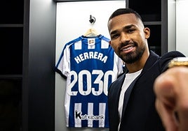 Yangel Herrera, el día de su presentación con la Real.