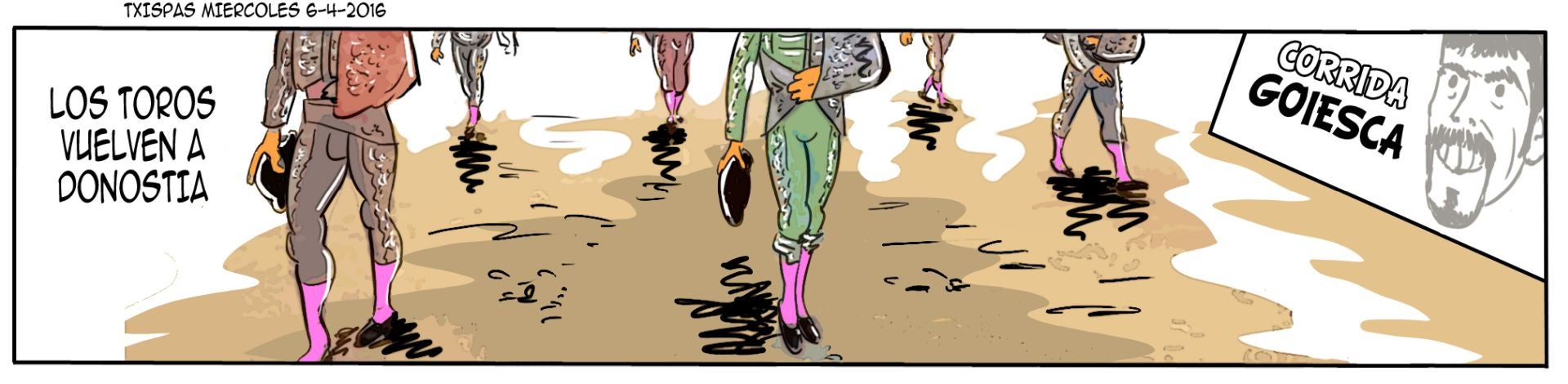 Las corridas de toros no escapan de la mirada humorística del dibujante. 