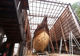 Imagen reciente de la Nao 'San Juan' en el museo Albaola.