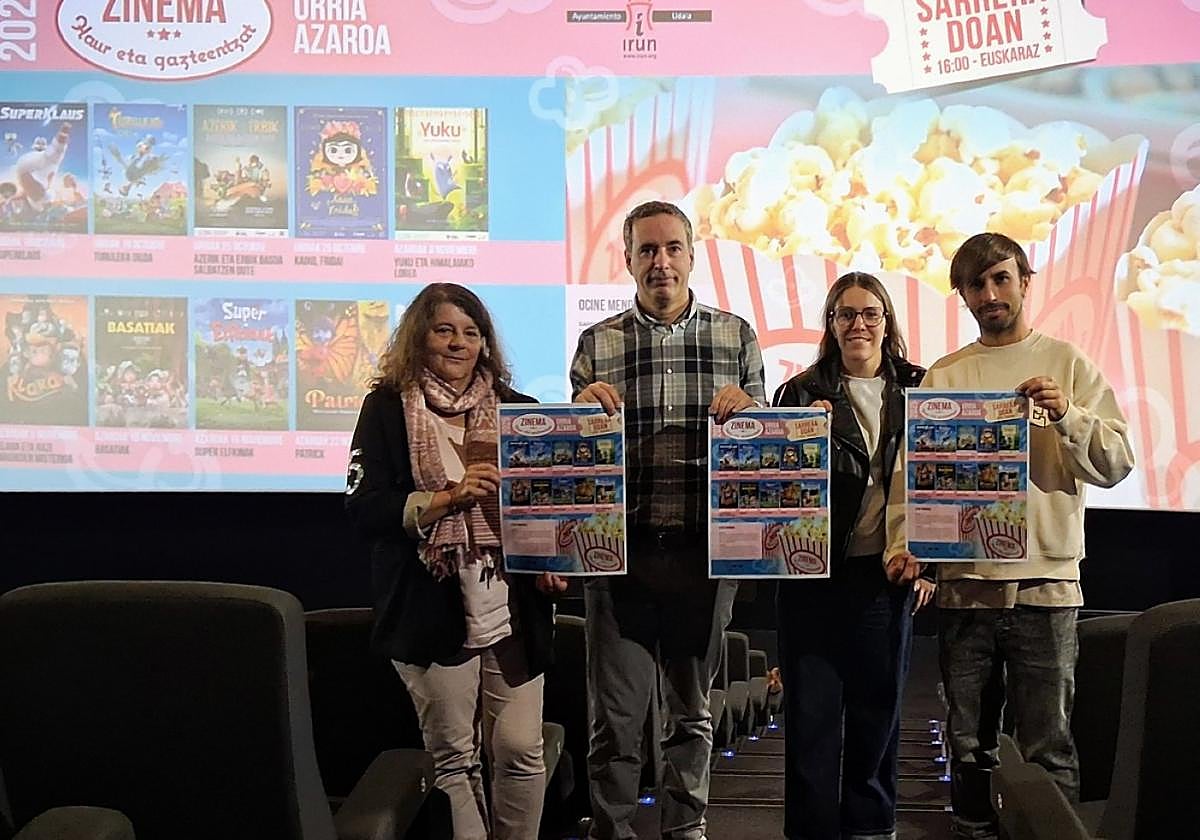 Josebe Araña, Josu Iguiñiz, Maialen Pikabea eta Ocine Mendibileko arduraduna, Javier González.