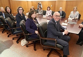 Los diputados generales de Gipuzkoa, Bizkaia y Álava, durante el Consejo Vasco de Finanzas de esta tarde en Vitoria.
