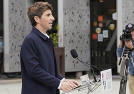 Jon Insausti, el pasado 3 de octubre, durante su presentación como relevo de Eneko Goia