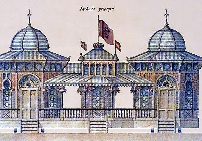 1894. Proyecto de Manuel Echave, de la caseta real de estilo morisco.