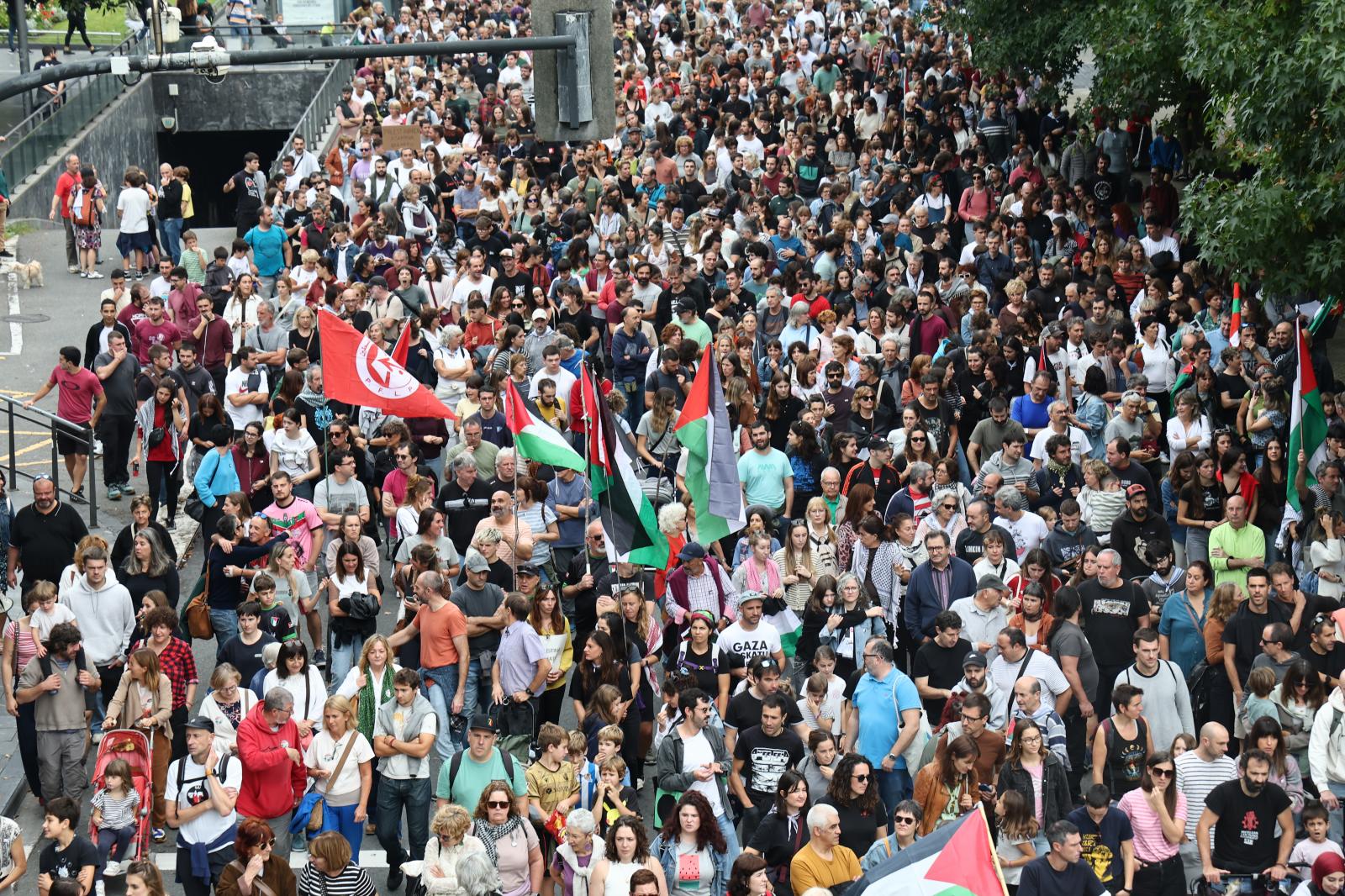 Manifestación en Donostia en apoyo a Palestina
