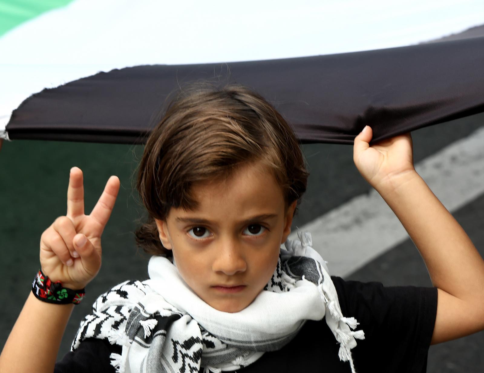 Manifestación en Donostia en apoyo a Palestina