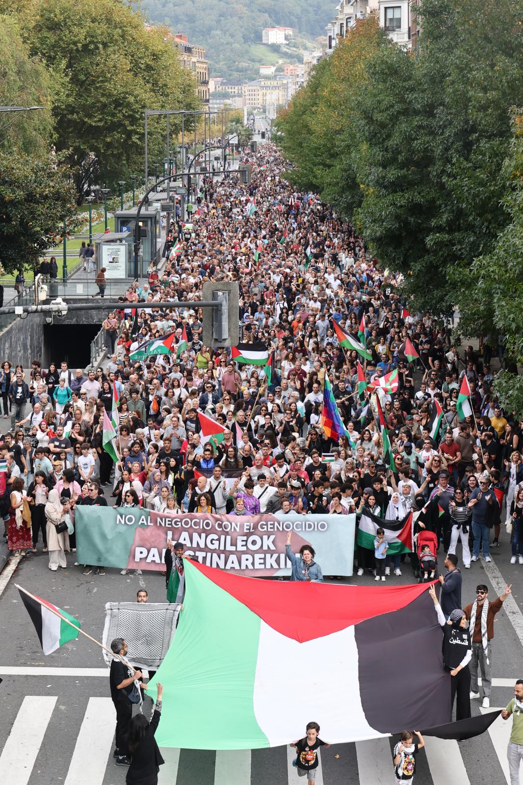 Manifestación en Donostia en apoyo a Palestina