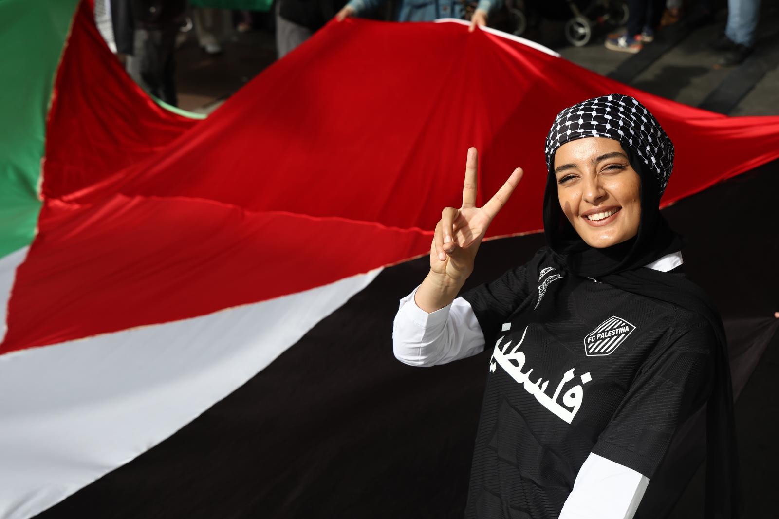 Manifestación en Donostia en apoyo a Palestina