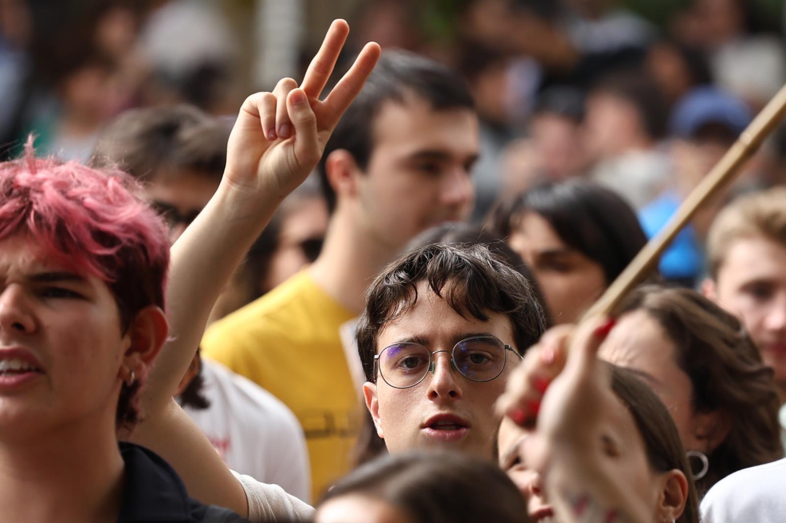 Manifestación en Donostia en apoyo a Palestina