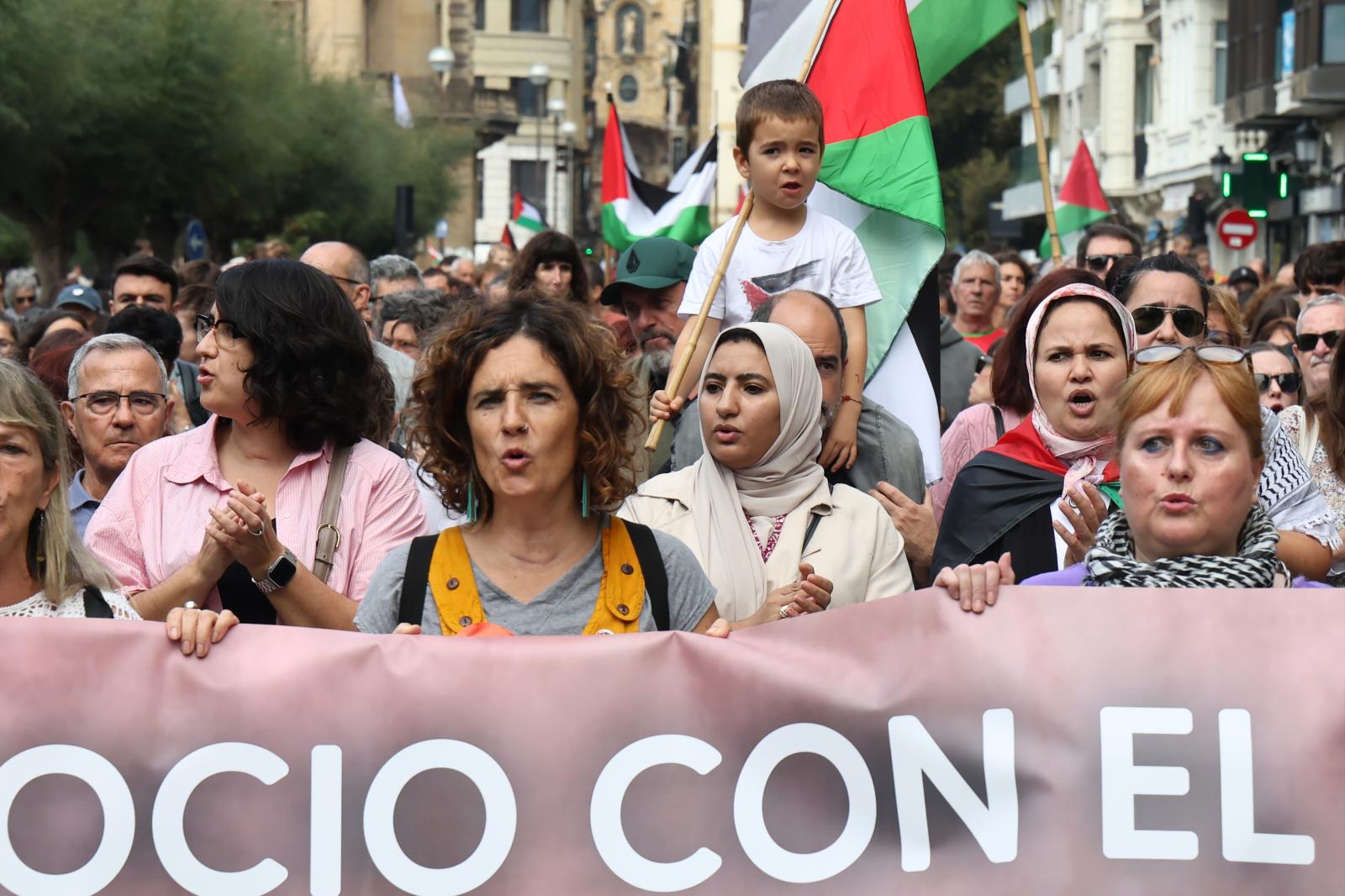 Manifestación en Donostia en apoyo a Palestina