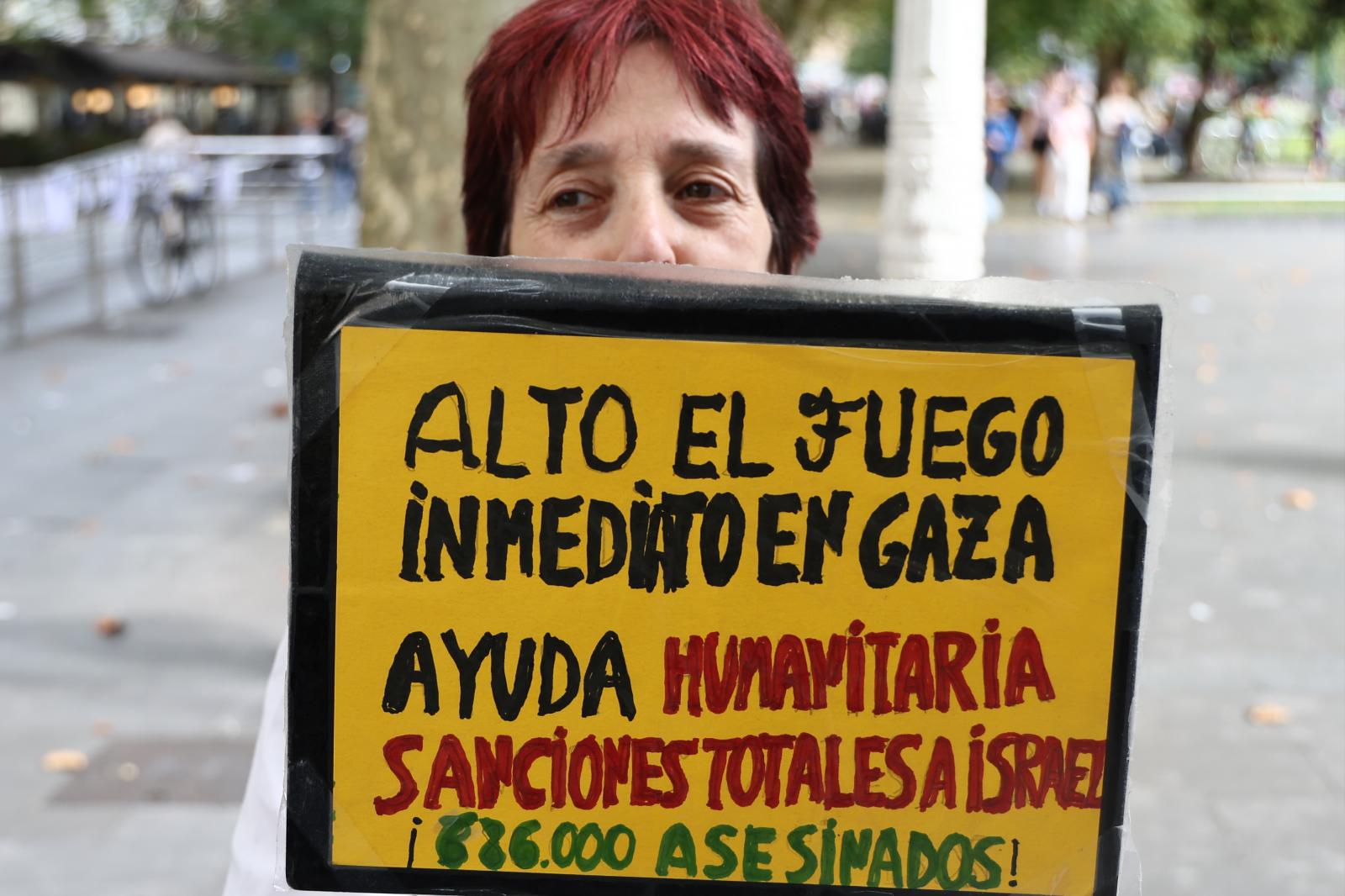 Manifestación en Donostia en apoyo a Palestina