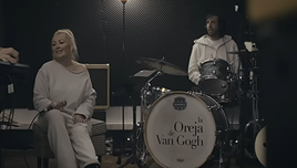 Momento de la grabación de la banda con Amaia y Haritz.