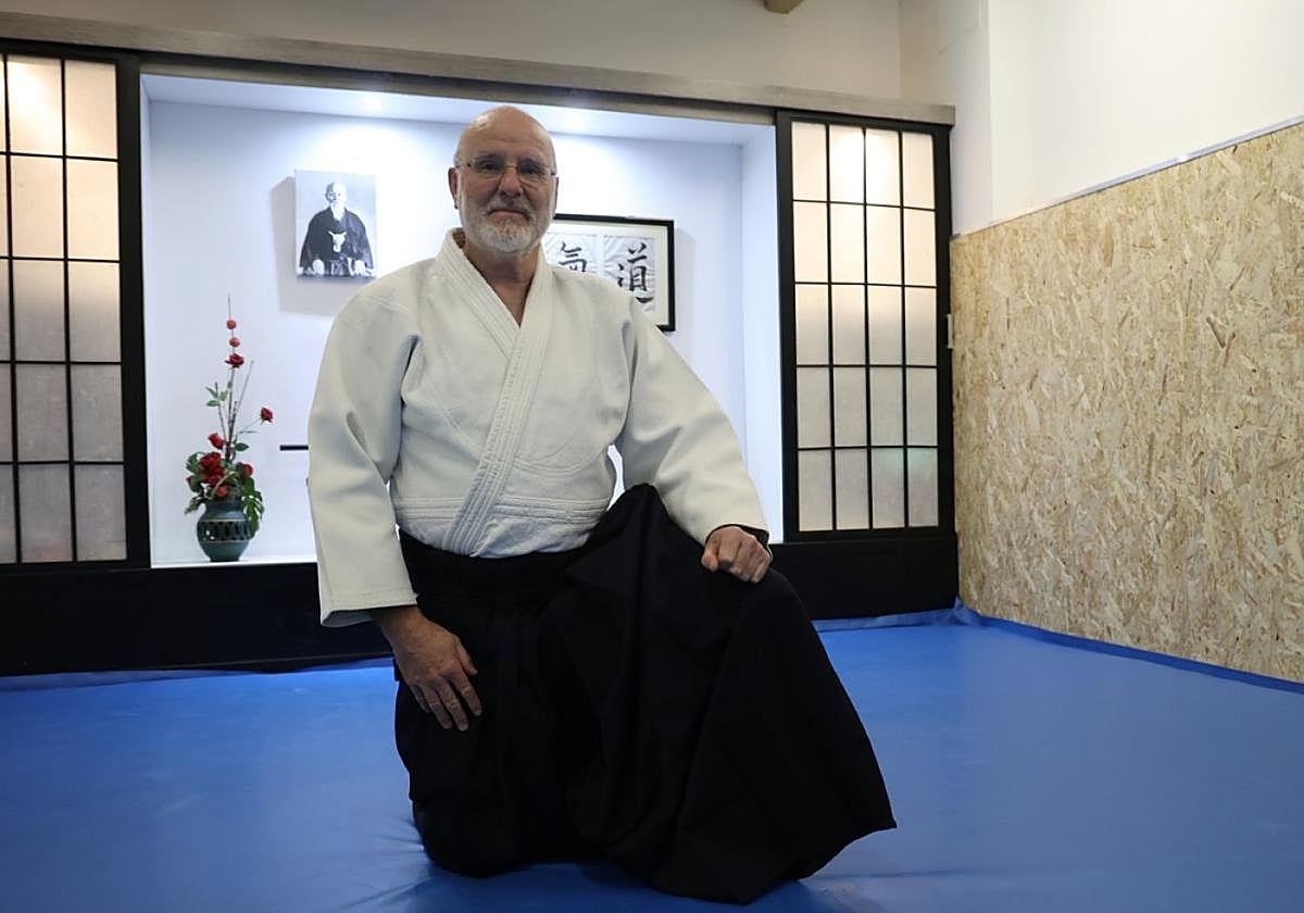 Juantxo, en el tatami del Aikido club Amagoia.