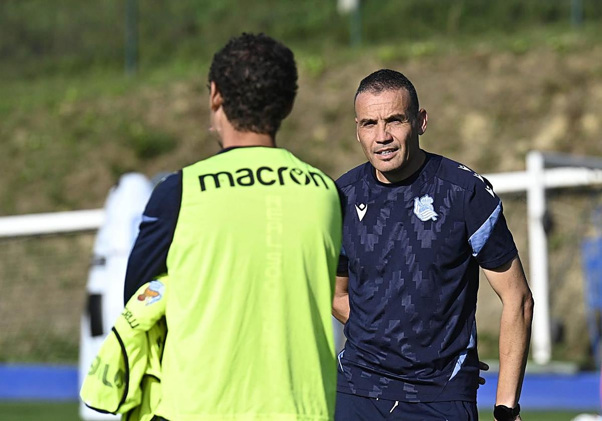 Sergio Francisco, en el entrenamiento de este viernes en Zubieta