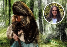 Liburuaren azala. Goian, Elena Arrese artista eta ilustratzailea.