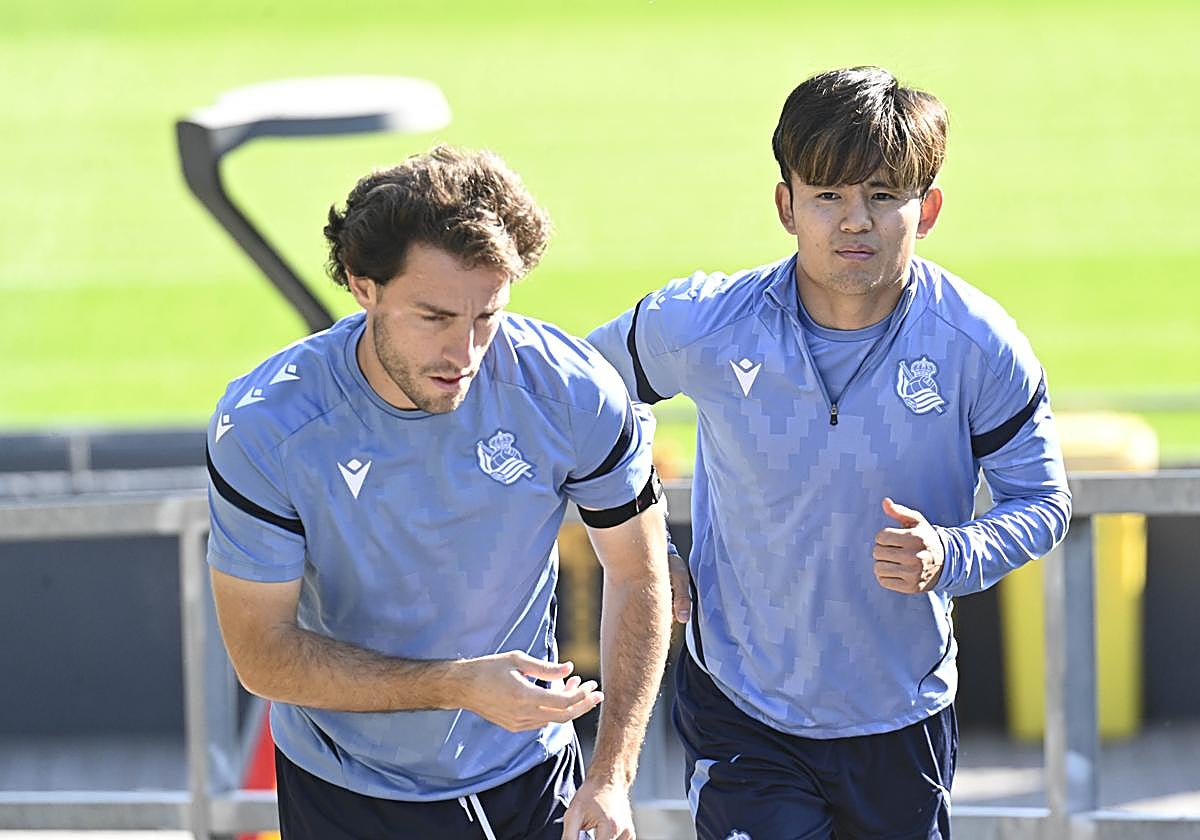 Odriozola y Kubo, en la práctica de hoy viernes en Zubieta