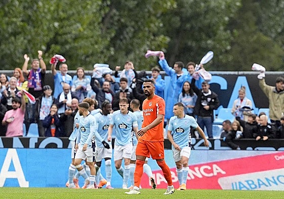Yangel Herrera, tras el gol del Celta.