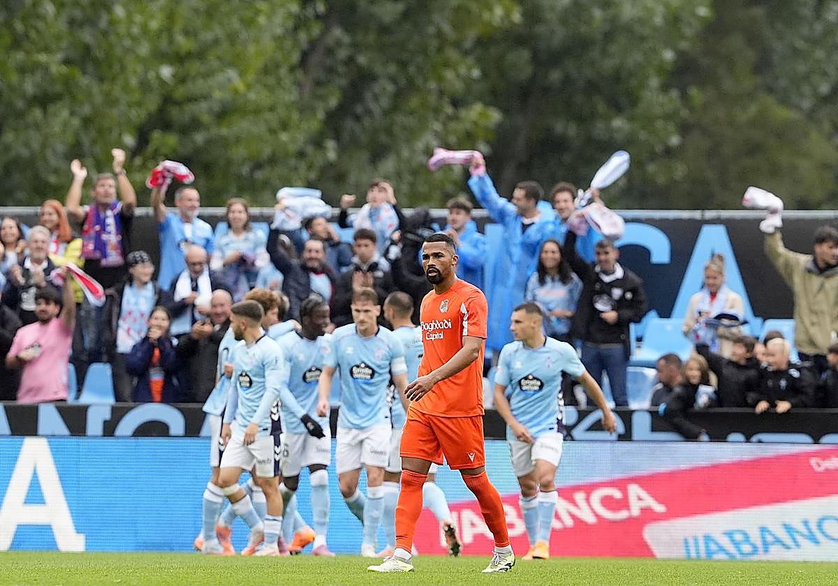 Yangel Herrera, tras el gol del Celta.