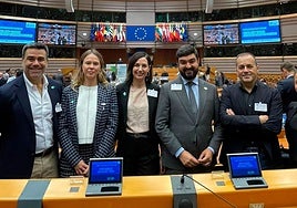 El regidor legazpiarra en los actos sobre clima y energía del Parlamento Europeo.