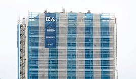 Obras de rehabilitación desarrolladas por IZ4 en Zarautz en 2022, en una imagen de archivo.