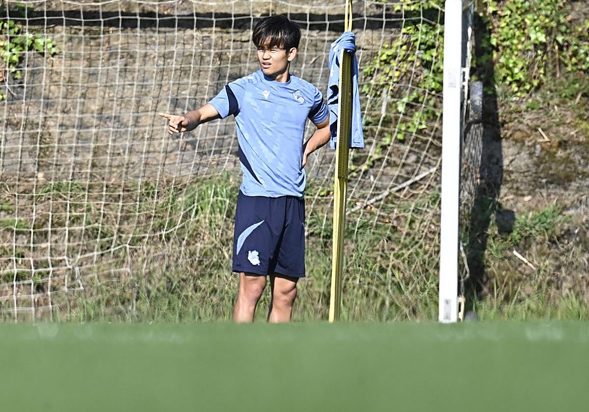 Kubo, durante una sesión de la semana pasada antes de volver a lesionarse
