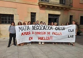 Las trabajadoras del servicio de atención domiciliaria durante una de las movilizaciones.