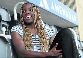 Edna Imade, jugadora de la Real Sociedad, en Zubieta.