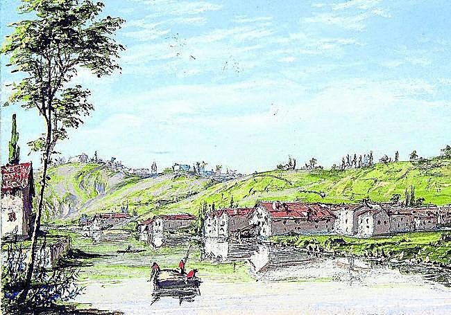 El pintoresco valle de Loiola, hacia 1860, pintado por Petit de Meurville.