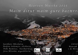 Cartel del espectáculo que el sábado se estrenará en Latxartegi con una preciosa imagen de Josu Altzelai sobre Legazpi.