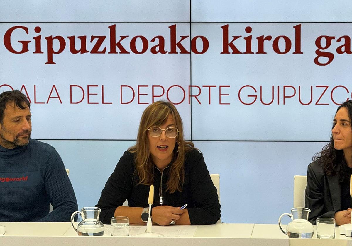 Goizane Álvarez, en la rueda de prensa de este miércoles durante la presentación de la gala del deporte guipuzcoano.