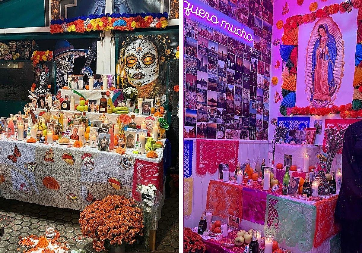 La colorida tradición mexicana que se instala en San Sebastián: «Flores y velas para recordar a los nuestros»