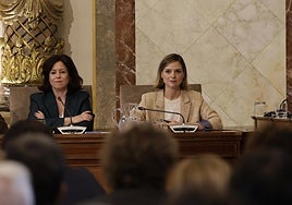 Ane Oyarbide, este miércoles durante el pleno.