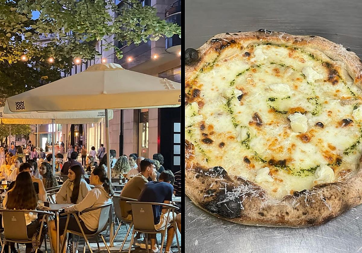 Terraza y una de las creaciones del restaurante donostiarra participante.