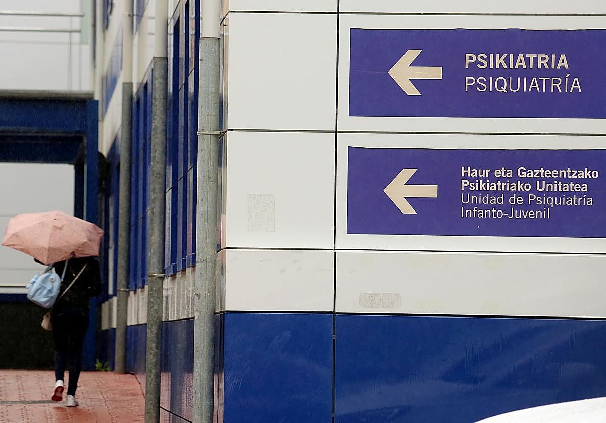Una mujer se dirige al área de Psiquiatría del Hospital Donostia.