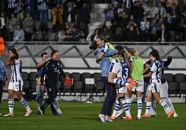 La celebración de la victoria ante el Barça, en imágenes