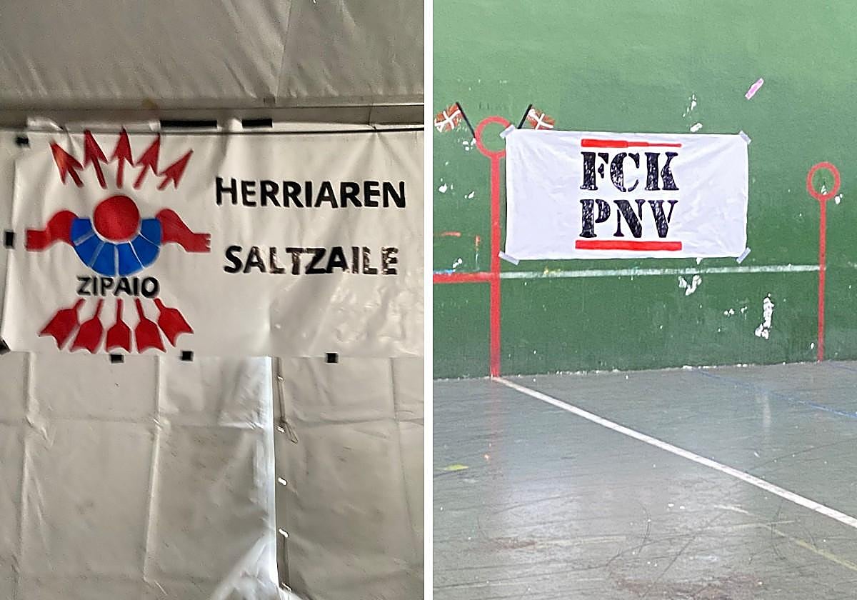 Pintada en el frontón de Legorreta.