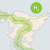 Así se producirá y distribuirá el hidrógeno verde por la 'supertubería' en Gipuzkoa