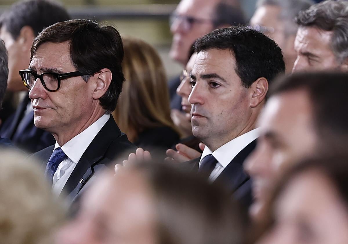 El lehendakari, Imanol Pradales, en el funeral de Estado por las víctimas de la Dana de Valencia.