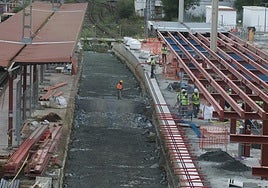 Obras de remodelación de la estación de Irun para acoger el TAV.