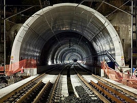 El túnel de Gaintxurizketa recuperará la doble vía desde mañana tras ocho años de obras para adaptarlo al paso del TAV.