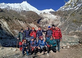 El grupo de hernaniarras en la zona del Manaslu.