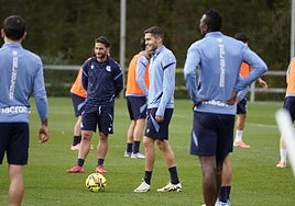 Zakharyan, en el entrenamiento de este jueves en Zubieta