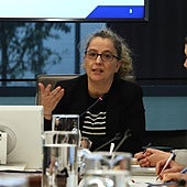 La diputada de Hacienda y Finanzas, Itziar Agirre, ha comparecido este jueves en las Juntas de Gipuzkoa para presentar a los grupos junteros los Presupuestos de 2026.