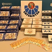 La droga incautada por la Ertzaintza en Irun.
