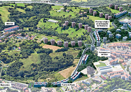 La idea presentada por el Gobierno Vasco plantea edificios de más alturas para adaptarse a la orografía y poder mantener más espacio verde.