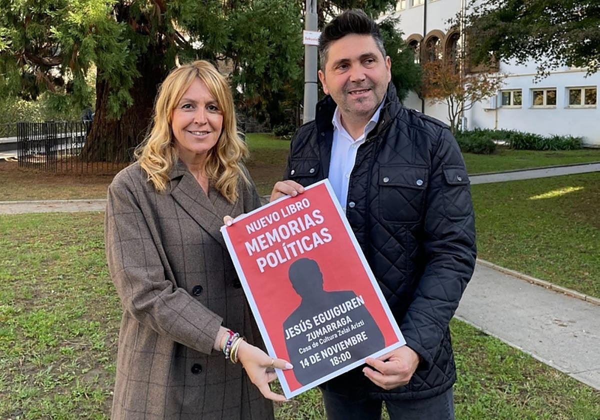 Nerea Errasti, secretaria general de la comisión ejecutiva del PSE-EE local y el alcalde de Zumarraga, Mikel Serrano.