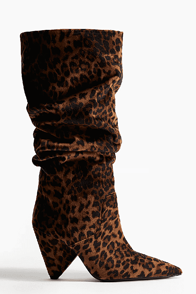 Botas de leopardo con tacón triangular
