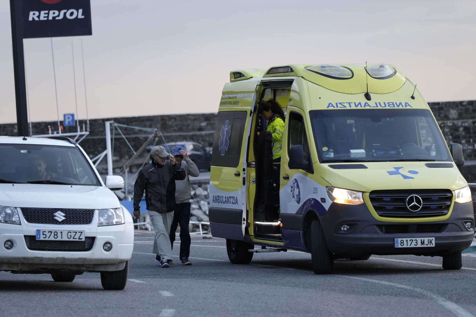 Incendio en el faro de Higuer