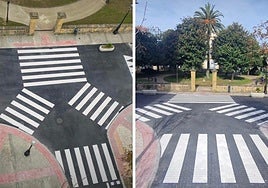 El paso de cebra de una localidad de Gipuzkoa que genera comentarios en redes: «Se parece al de Shibuya»