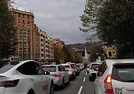 Taxis en Bilbao este martes.